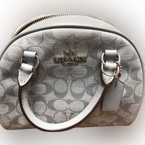 COACH Sydney Small Cornflower Signature Chambray Canvas Satchel Handbag. New.